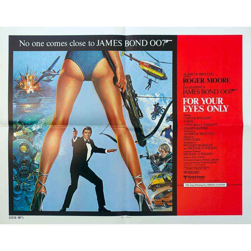 RIEN QUE POUR VOS YEUX Affiche de film - 55x71 cm. - 1981 - Roger Moore, John Glen