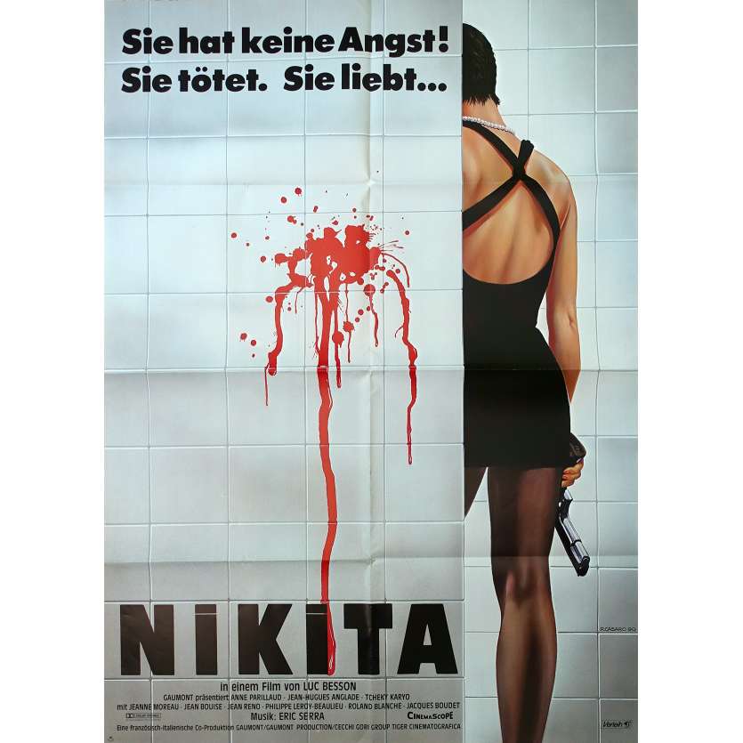NIKITA Affiche de film  - 118x83 cm. - 1990 - Anne Parillaud, Luc Besson