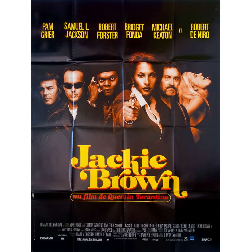 JACKIE BROWN Affiche de film 120x160 - 1997 - Quentin Tarantino, Pam Grier, Robert de Niro