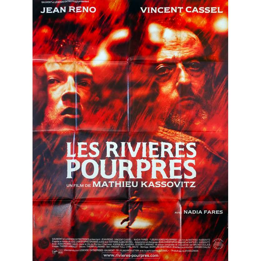 LES RIVIERES POURPRES Affiche de film 120x160 - 2000 - jean reno, Vincent Cassel