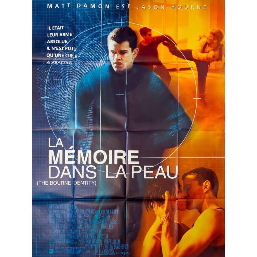 LA MEMOIRE DANS LA PEAU Affiche de film 120x160  - 2002 - Jason Bourne, Matt Damon,