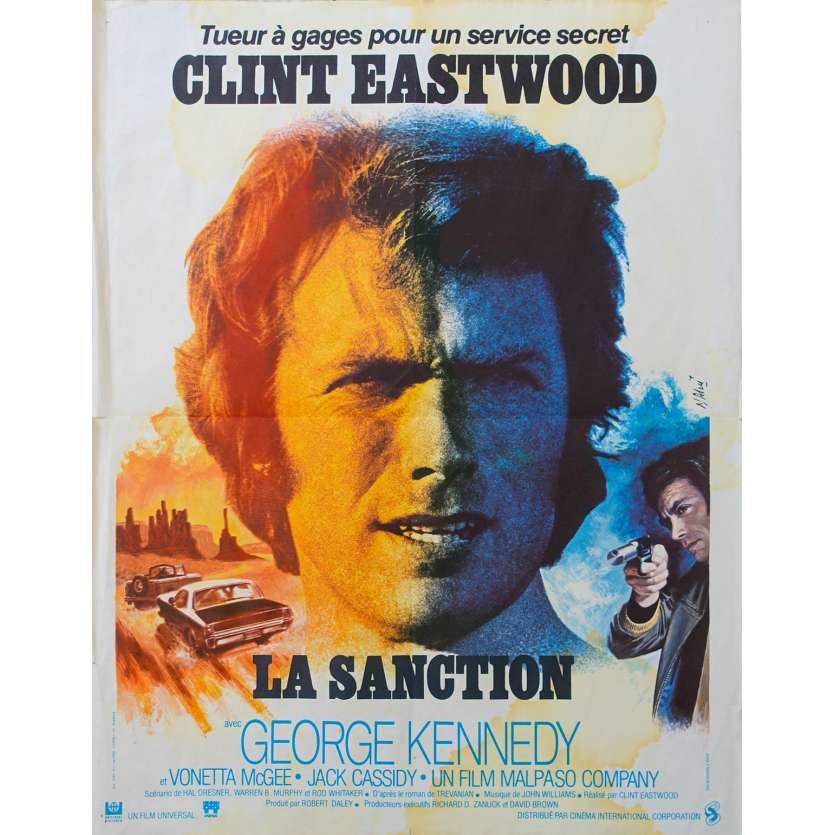 EIGER SANCTION French Movie Poster 15x21 '75 Clint Eastwood,