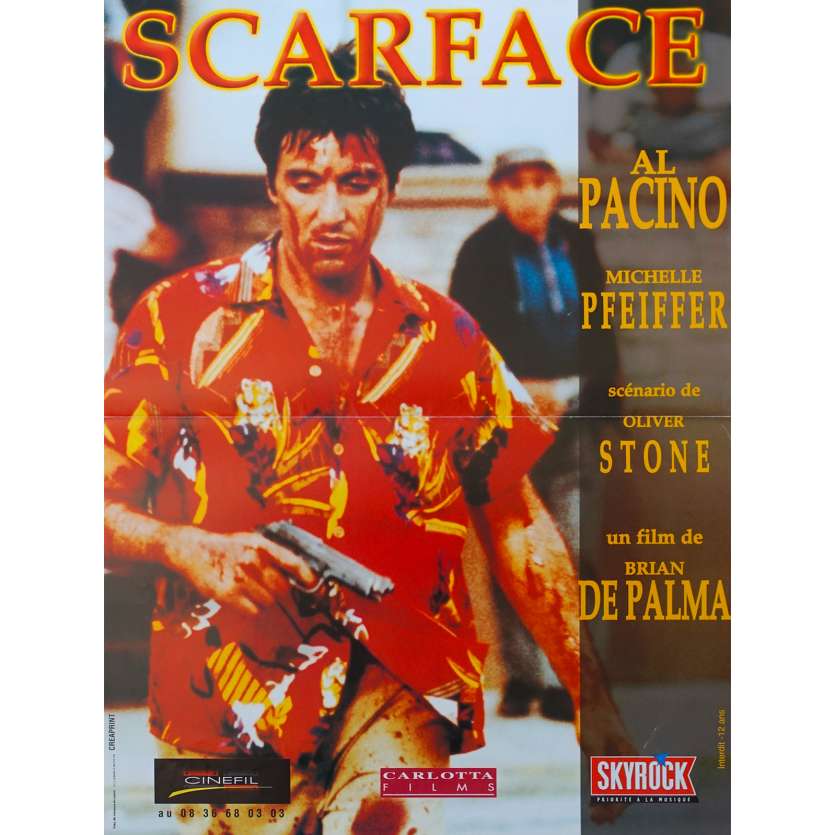 SCARFACE Movie Poster, al pacino - Original French One Panel R2004