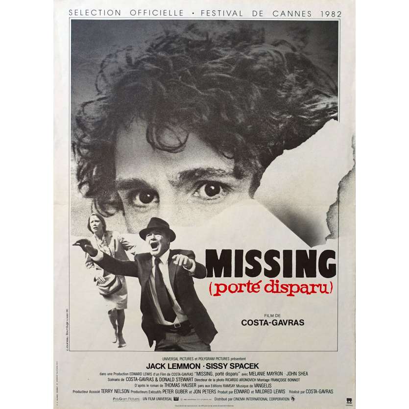 MISSING Affiche de film 40x60 - 1980 - Costa Gavras, Jack Lemmon