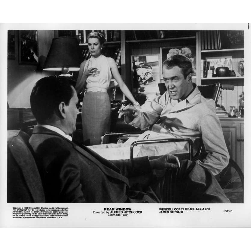 FENETRE SUR COUR Photo de presse 5313-3 - 20x25 cm. - 1954 / R1983 - James Stewart, Alfred Hitchcock