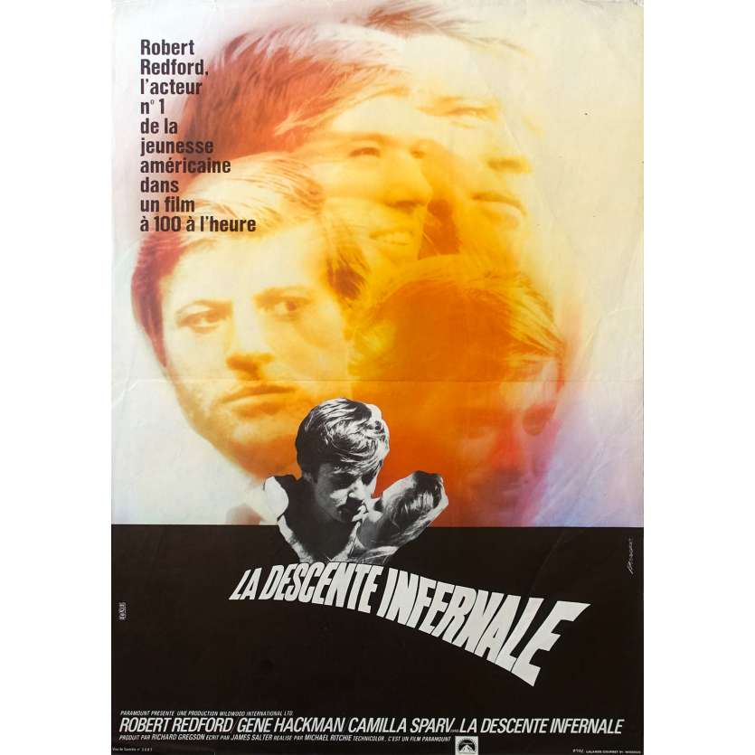 DESCENTE INFERNALE Affiche de film 40x60 - 1969 - Robert Redford