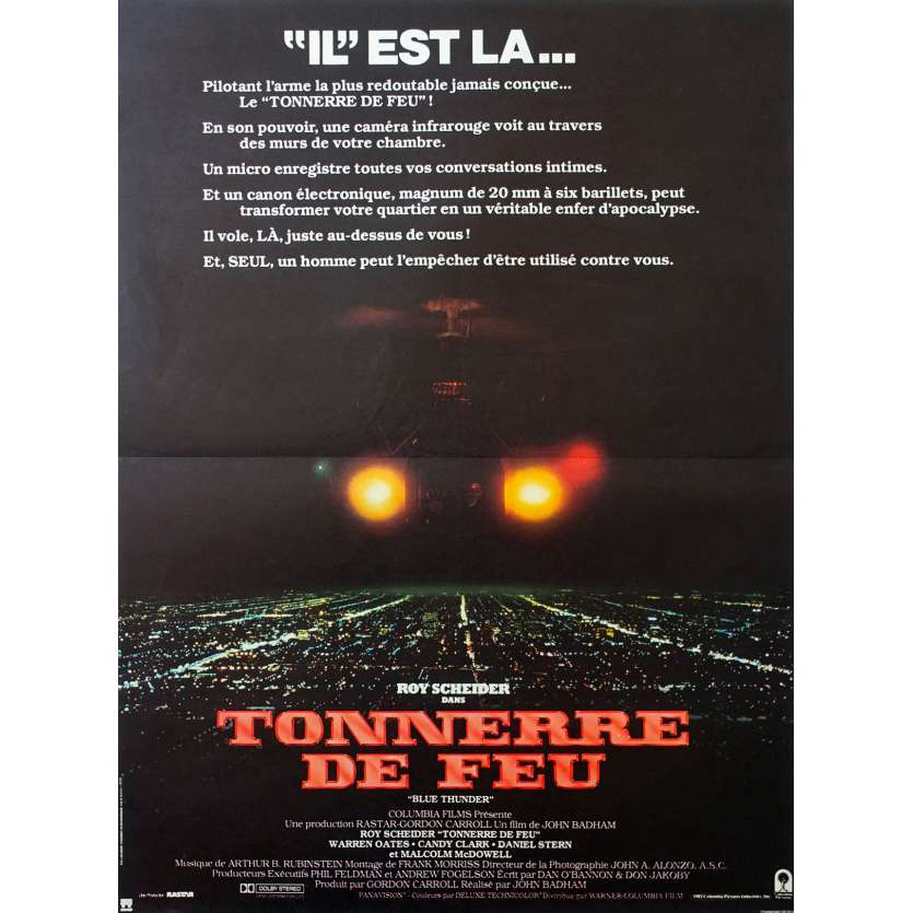 BLUE THUNDER French Movie Poster 15x21 '83 Roy Sheider John Badham