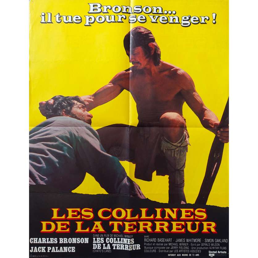 LES COLLINES DE LA TERREUR Affiche de film 60x80  - 1972 - Charles Bronson, jack Palance