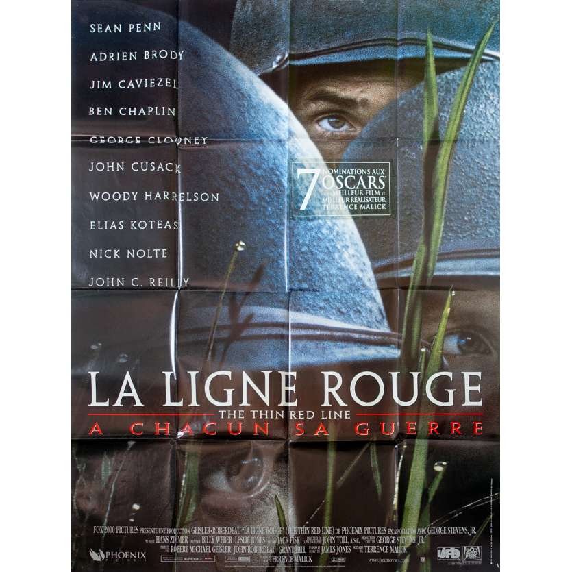 THIN RED LINE French Movie Poster 47x63 '98 Terrence Malick, Sean Penn