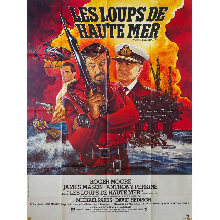 LES LOUPS DE HAUTE MER Affiche de film 120x160 - 1980 - Roger Moore, James Mason