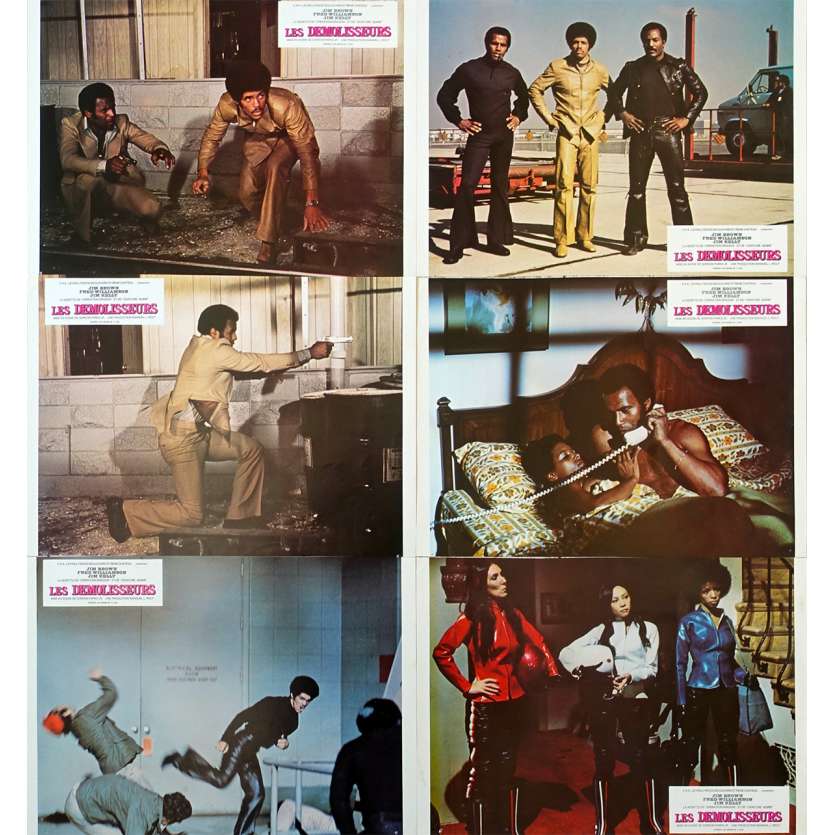 THREE THE HARD WAY Lobby cards x8 FR 1973 - Jim Kelly, Blaxploitation