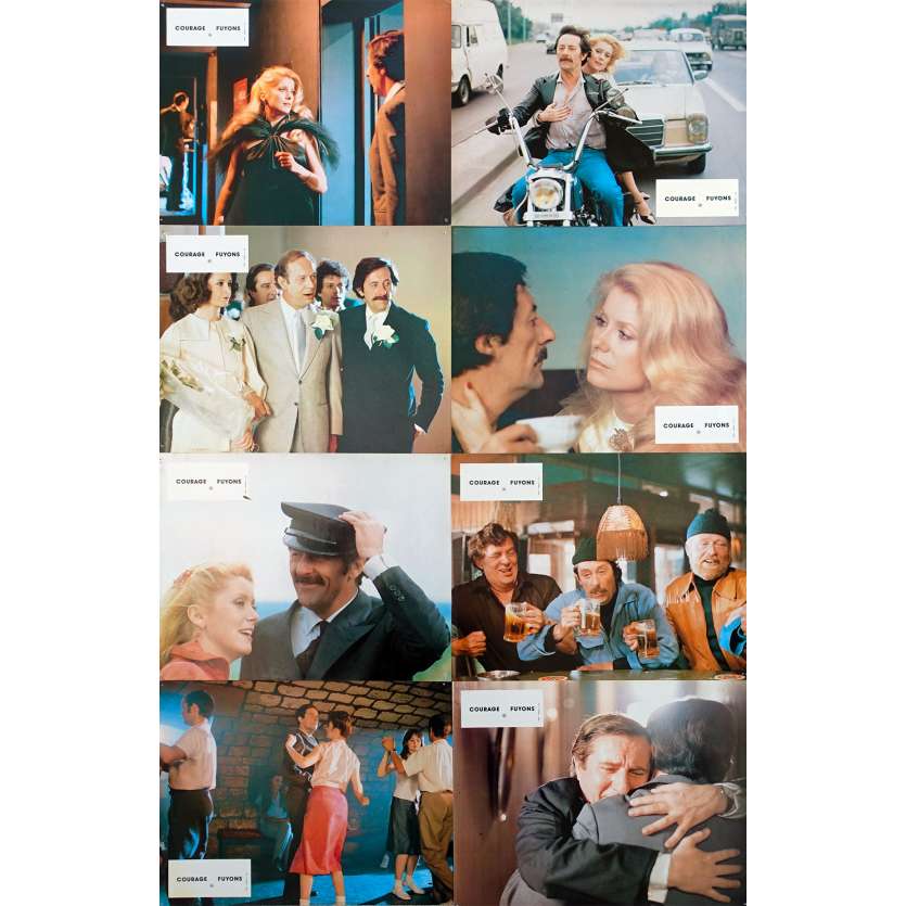 COURAGE LET'S RUN Original Lobby Cards x8 - 9x12 in. - 1979 - Yves Robert, Catherine Deneuve