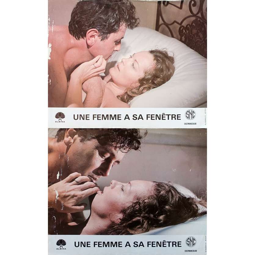 A WOMAN AT HER WINDOW Original Lobby Cards x2 - 9x12 in. - 1976 - Pierre Granier-Deferre, Romy Schneider