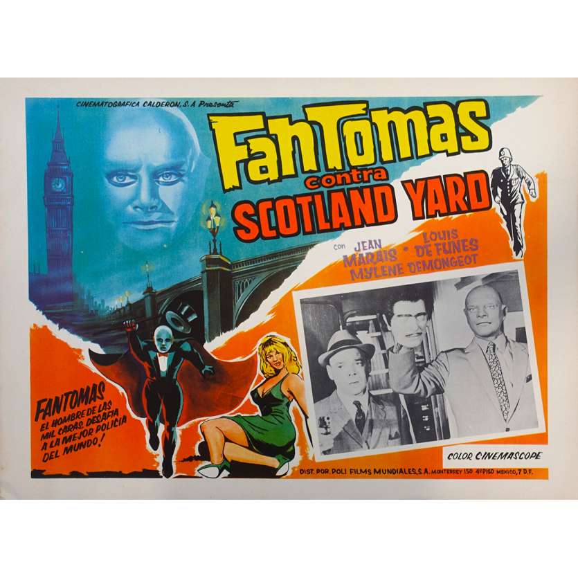FANTOMAS VS SCOTLAND YARD Original Lobby Card N01 - 11x14 in. - 1967 - Jean Marais, Louis de Funès