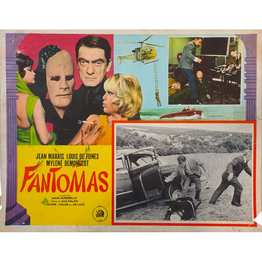 FANTOMAS Original Lobby Card N01 - 11x14 in. - 1964 - André Hunebelle, Jean Marais, Louis de Funès