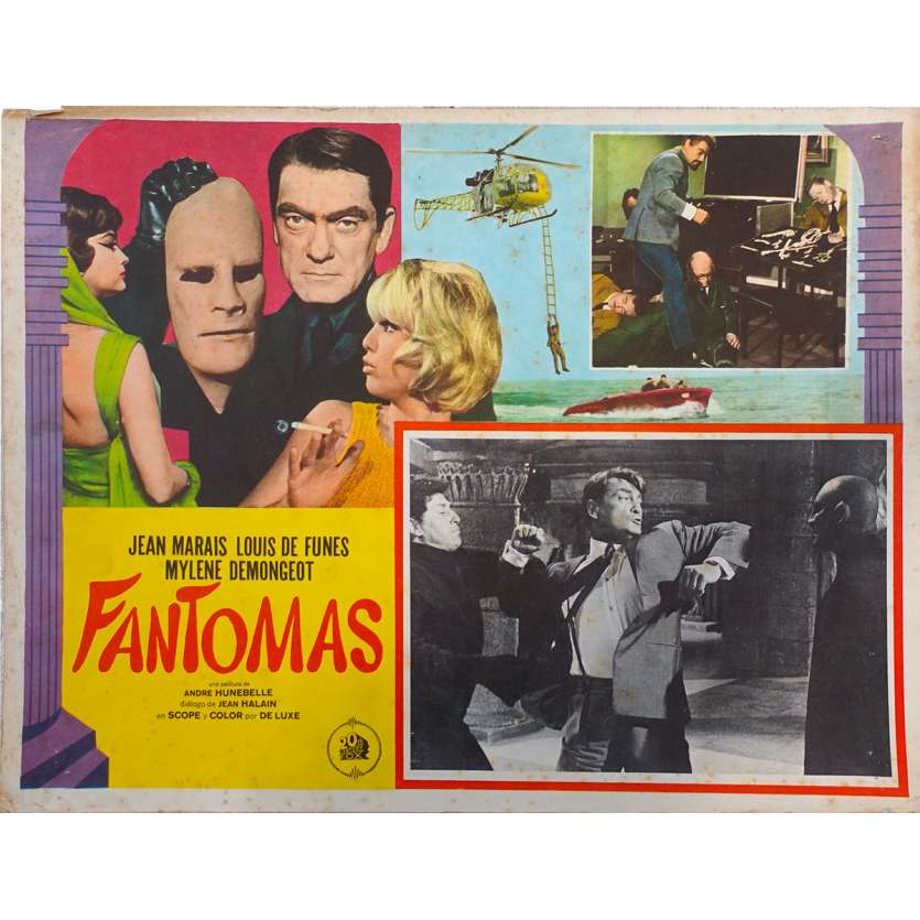 FANTOMAS Original Lobby Card N02 - 11x14 in. - 1964 - André Hunebelle, Jean Marais, Louis de Funès