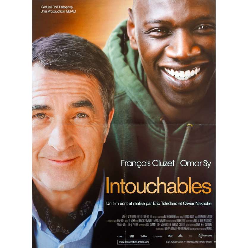 INTOUCHABLES Affiche de film - 40x60 cm. - 2011 - Omar Sy, Olivier Nakache, Éric Toledano