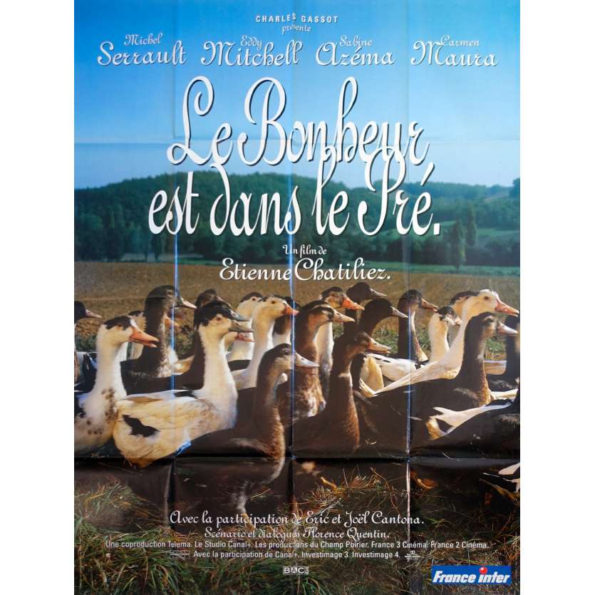 HAPPINESS IS IN THE FIELD Original Movie Poster - 47x63 in. - 1995 - Etienne Chatillez, Michel Serrault