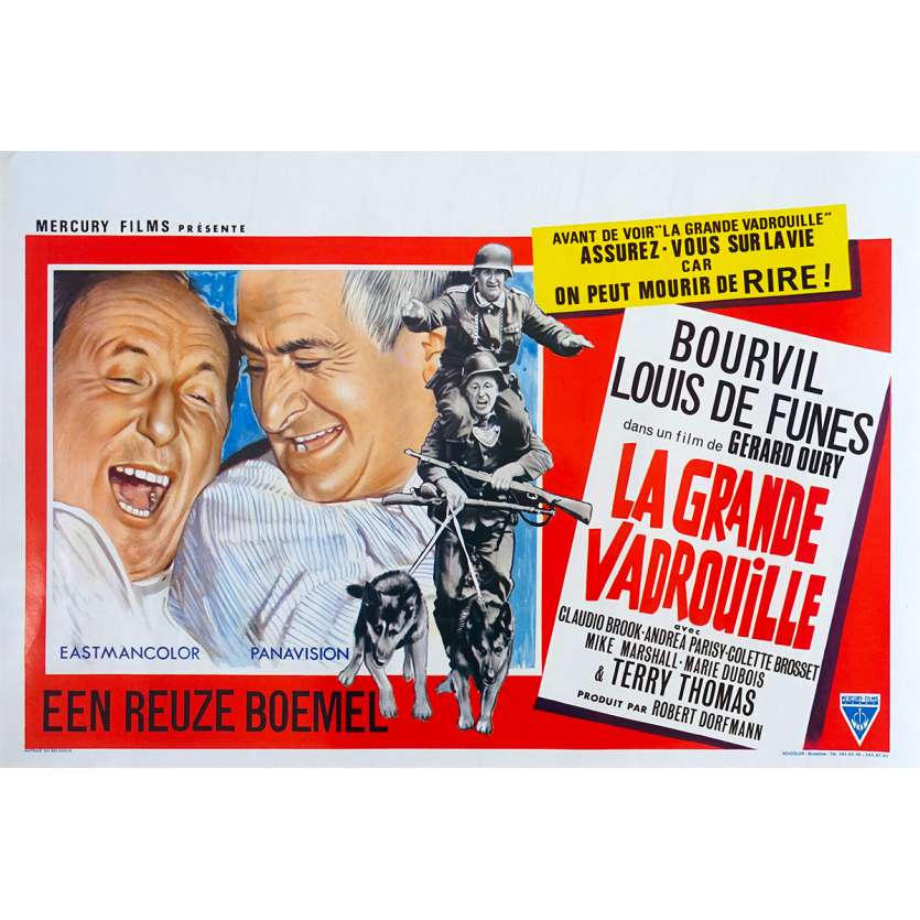 LA GRANDE VADROUILLE Affiche de film - 35x55 cm. - 1966 - Bourvil, Louis de Funes, Gerard Oury