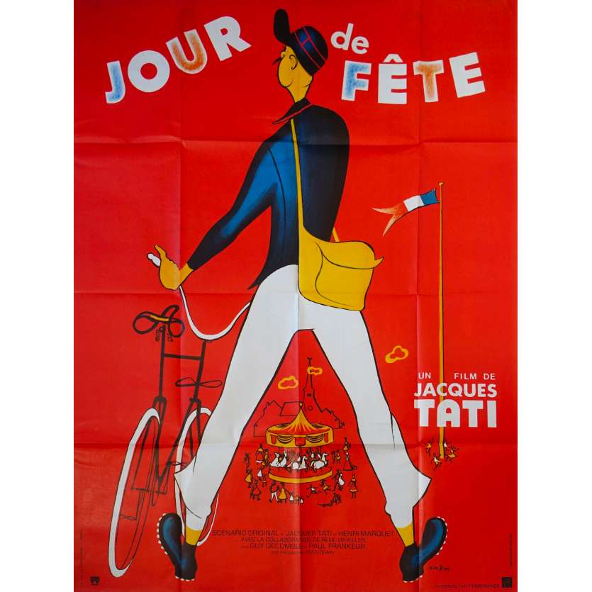 JOUR DE FETE Affiche de film  - 120x160 cm. - R1970 - Paul Frankeur, Jacques Tati