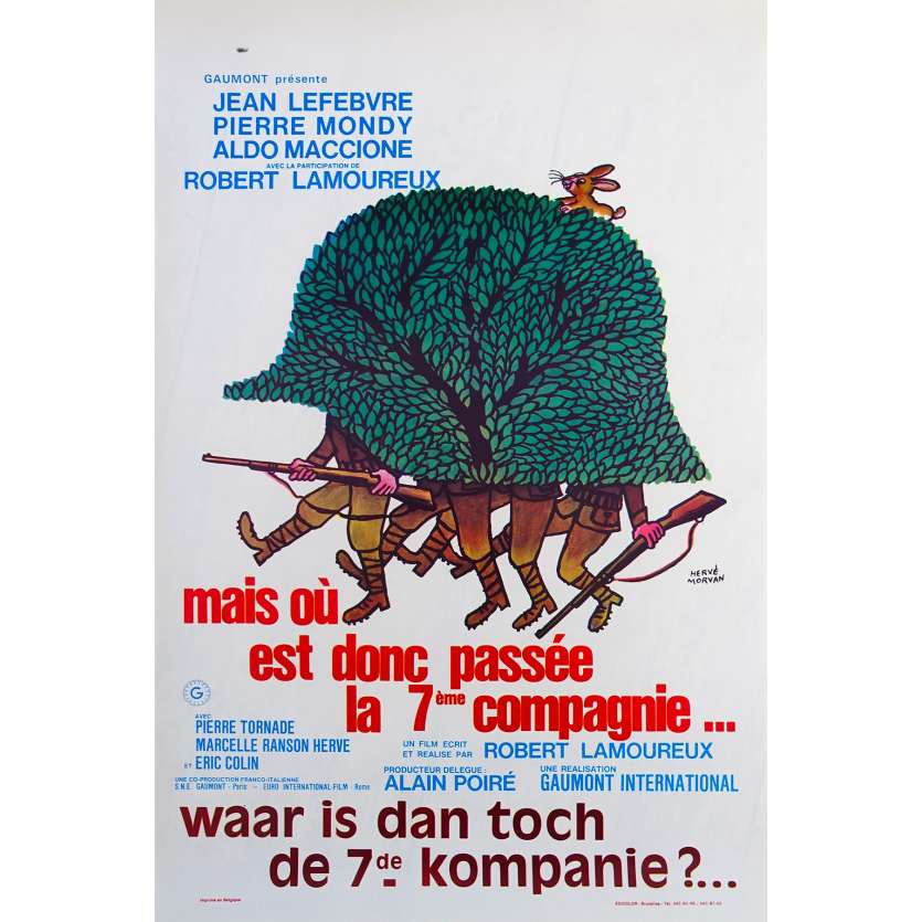 NOW WHERE DID THE SEVENTH COMPANY GET TO? Belgian Movie Poster 14x21 - 1973
