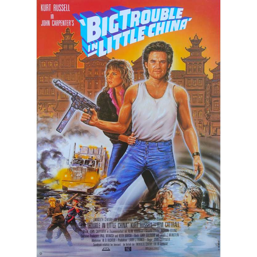 BIG TROUBLE IN LITTLE CHINA Original Movie Poster - 9x16 in. - 1986 - John Carpenter, Kurt Russel