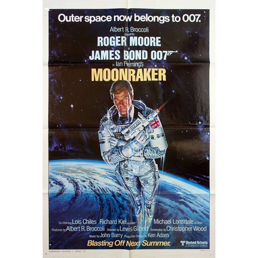 MOONRAKER Affiche de film Teaser, Style A - 69x104 cm. - 1979 - Roger Moore, James Bond