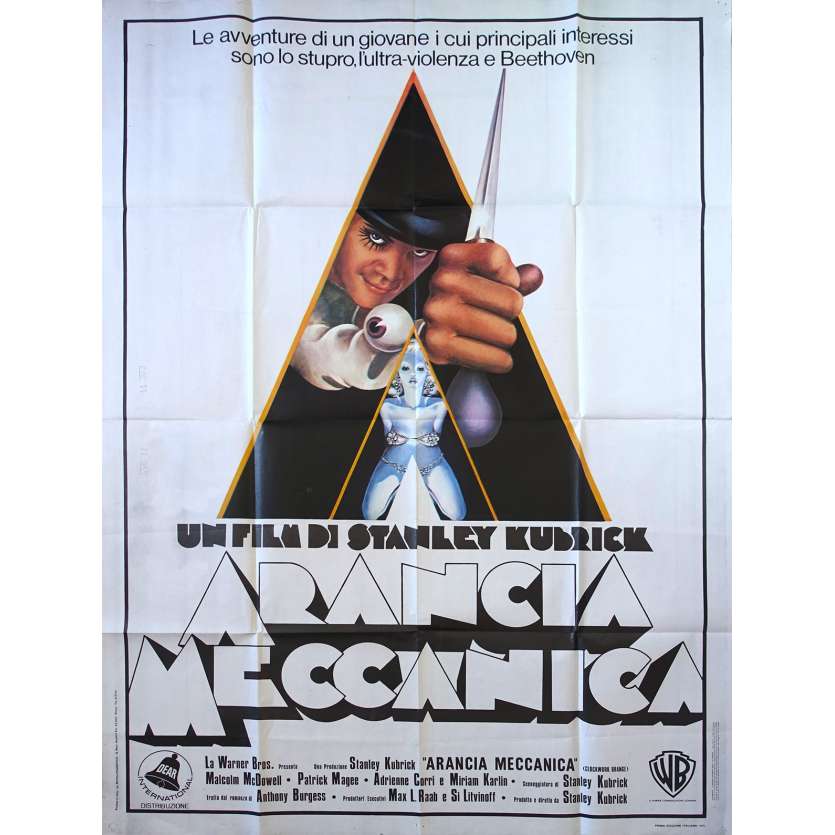ORANGE MECANIQUE Affiche de film - 100x140 cm. - 1971 - Malcom McDowell, Stanley Kubrick