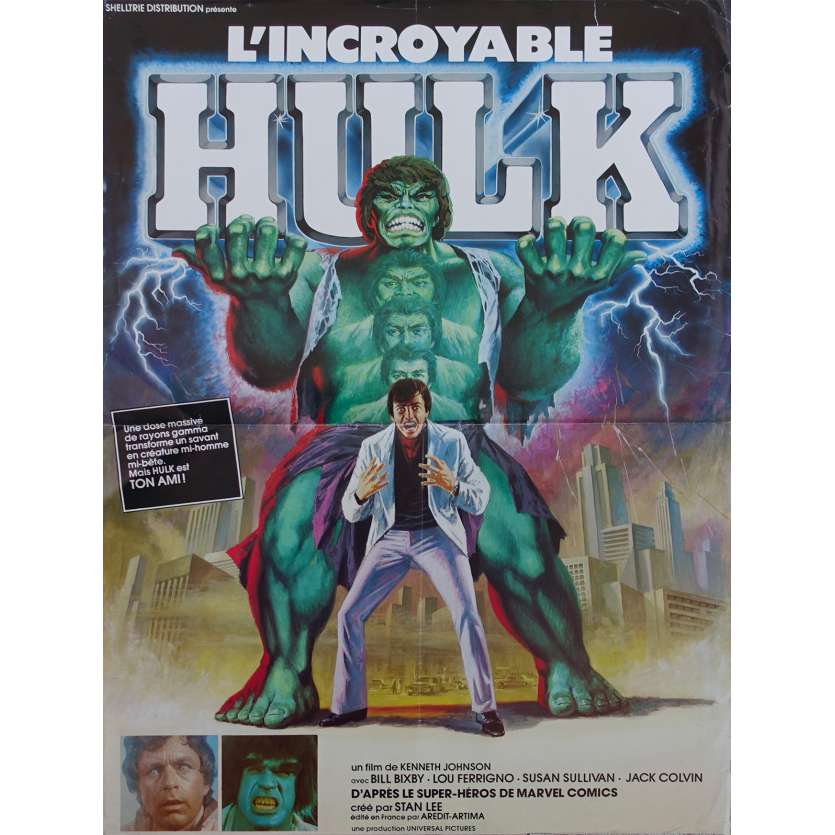 L'INCROYABLE HULK Affiche de film - 40x60 cm. - 1978 - Lou Ferrigno, Kenneth Johnson