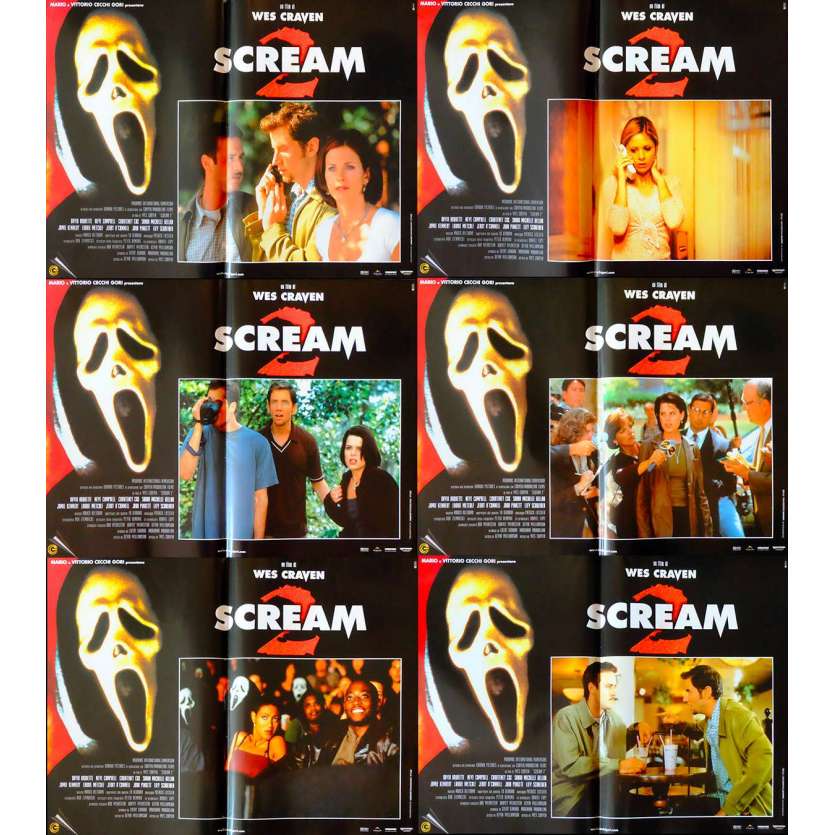 SCREAM Italian Photobustas x6 13x20 - 1996 - Wes Craven, Courtney Cox