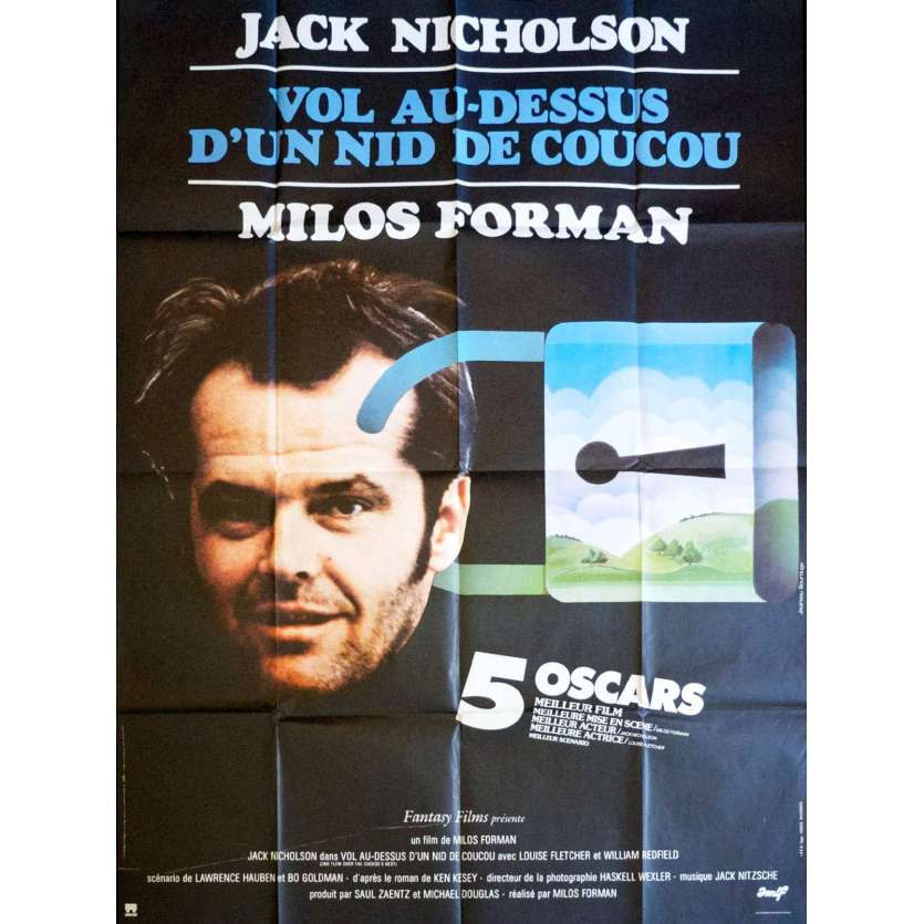 VOL AU DESSUS D'UN NID DE COUCOU Affiche de film 120x160 - 1975 - Jack Nicholson, Milos Forman