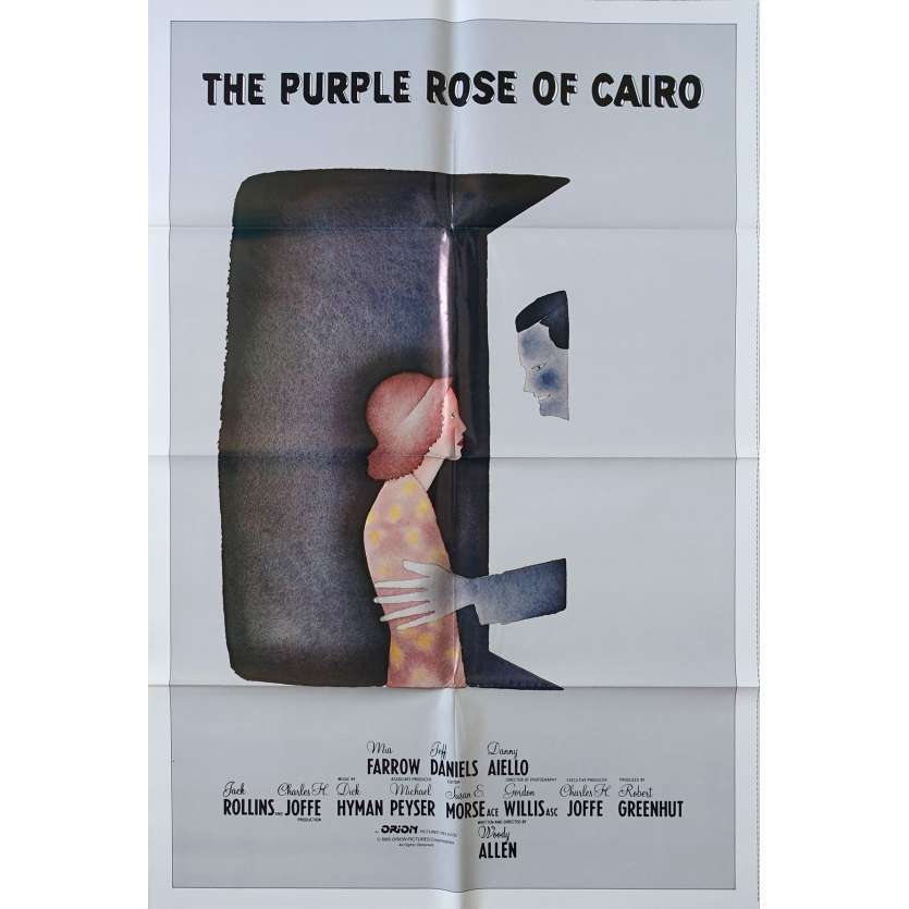 THE PURPLE ROSE OF CAIRO Original Movie Poster N01 - 27x40 in. - 1985 - Woody Allen, Mia Farrow
