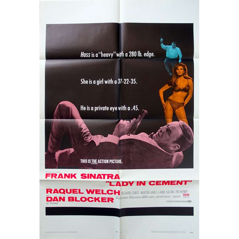 LA FEMME EN CIMENT Affiche de film  - 69x104 cm. - 1968 - Frank Sinatra, Raquel Welch, Gordon Douglas