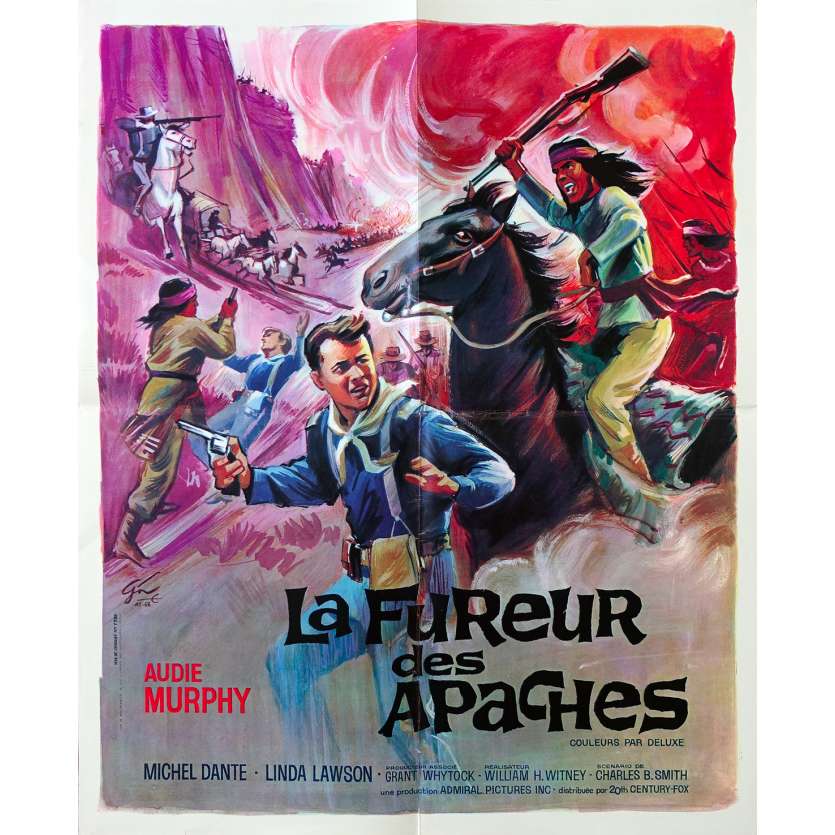 LA FUREUR DES APACHES Affiche de film - 40x60 cm. - 1964 - Audie Murphy, William Witney