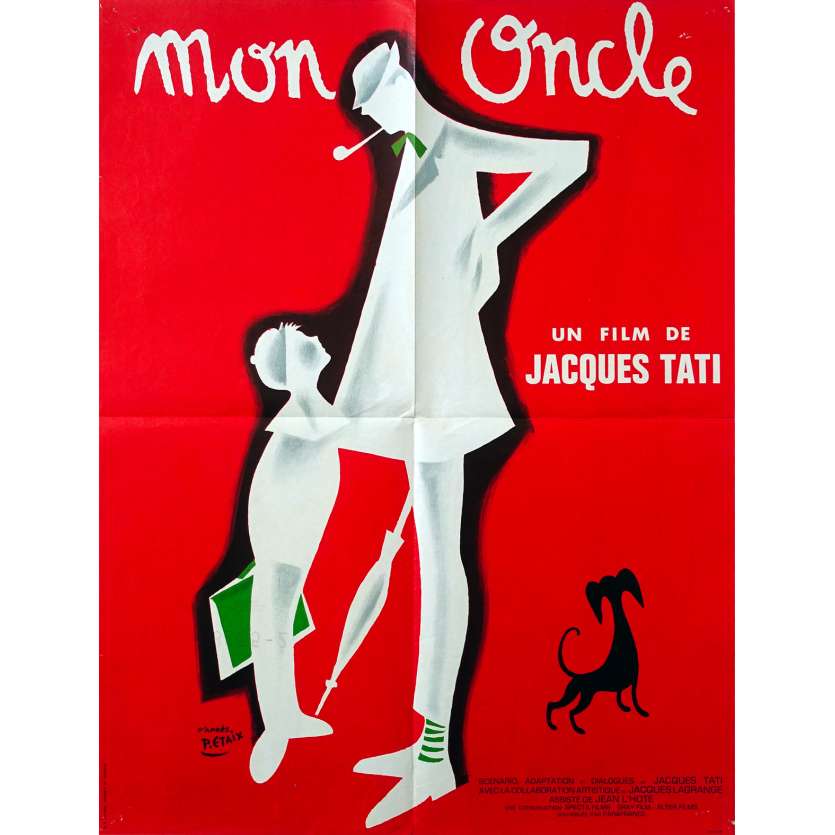 MON ONCLE Original Movie Poster  - 23x32 in. - 1958 - Jacques Tati, Jean-Pierre Zola