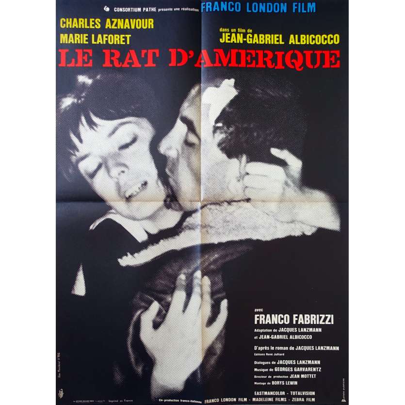 LE RAT D'AMERIQUE Affiche de film 60x80 - 1963 - Charles Aznavour, Marie Laforêt