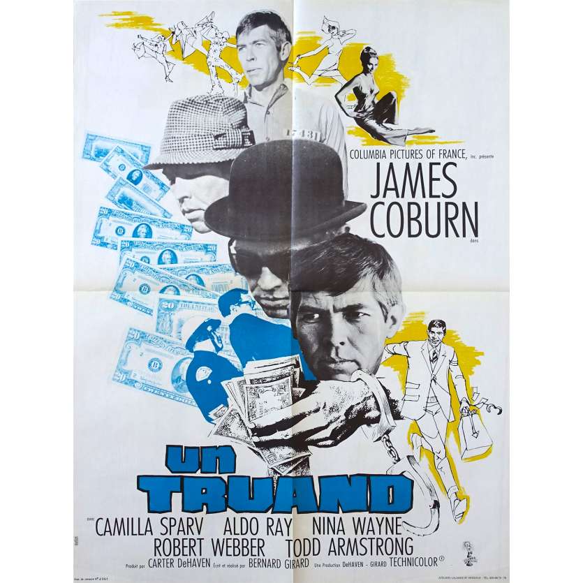 DEAD HEAT ON A MERRY-GO-ROUND French Movie Poster 23x32 - 1966 - Bernard Girard, James Coburn