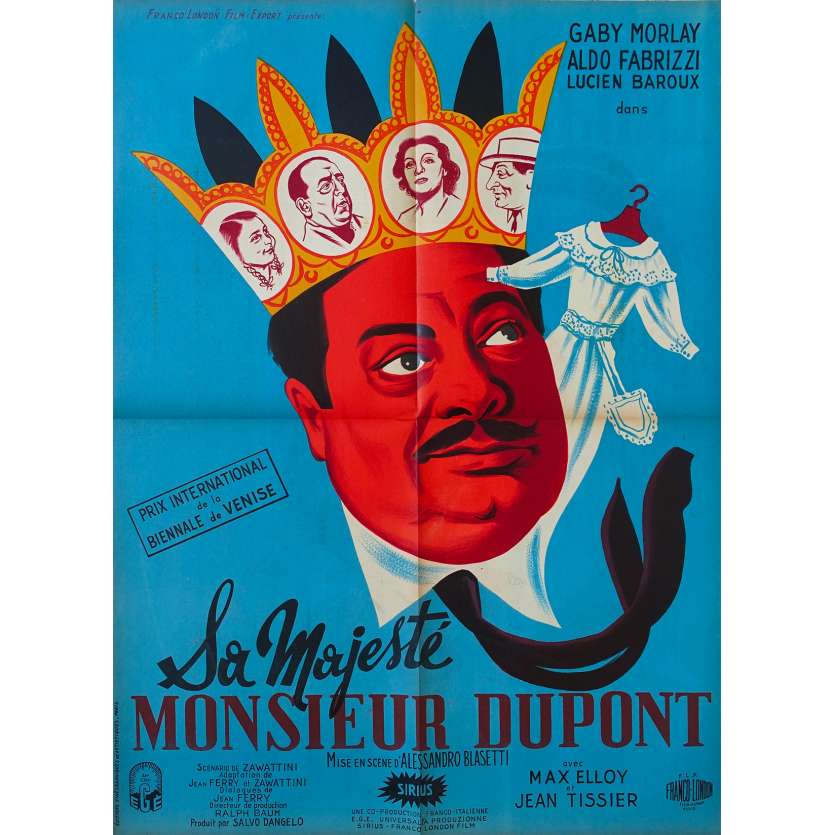 SA MAJESTE MONSIEUR DUPONT Affiche de film 60x80 - 1950 - Aldo Fabrizzi, Alessandro Blasetti