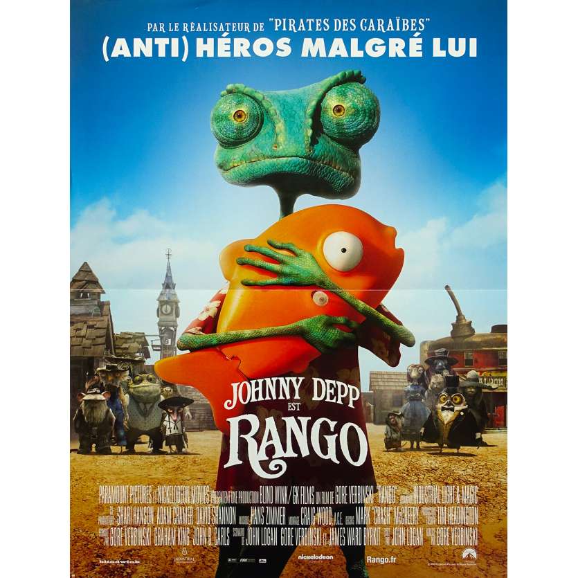 RANGO Affiche de film 40x60 - 2011 - Johnny Depp, Gore Verbinski