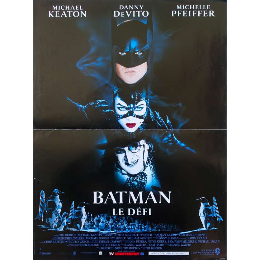 BATMAN RETURNS French Movie Poster 15x21 - 1992 - Tim Burton, Michael Keaton