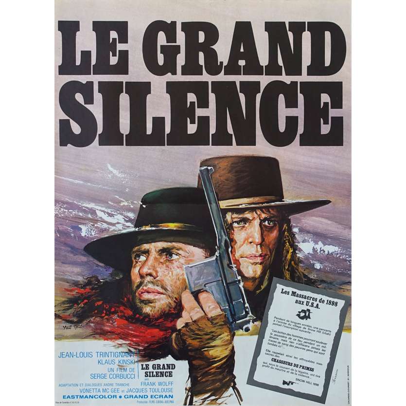 LE GRAND SILENCE Affiche de film - 40x60 cm. - 1968 - Sergio Corbucci, Jean-Louis Trintignant