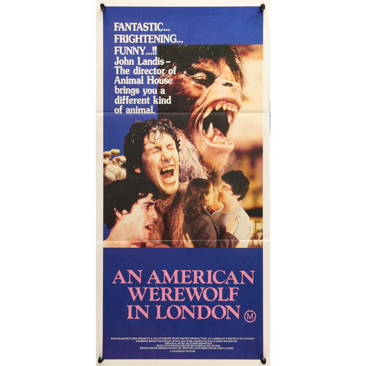 AN AMERICAN WEREWOLF IN LONDON Movie Poster 13x30 in. AN AMERICAN WEREWOLF IN LONDON Movie Poster 13x30 in.