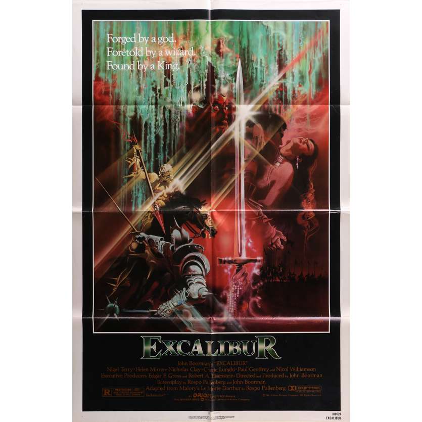 EXCALIBUR Original Movie Poster  - 27x41 in. - 1981 - John Boorman, Nigel Terry, Helen Mirren
