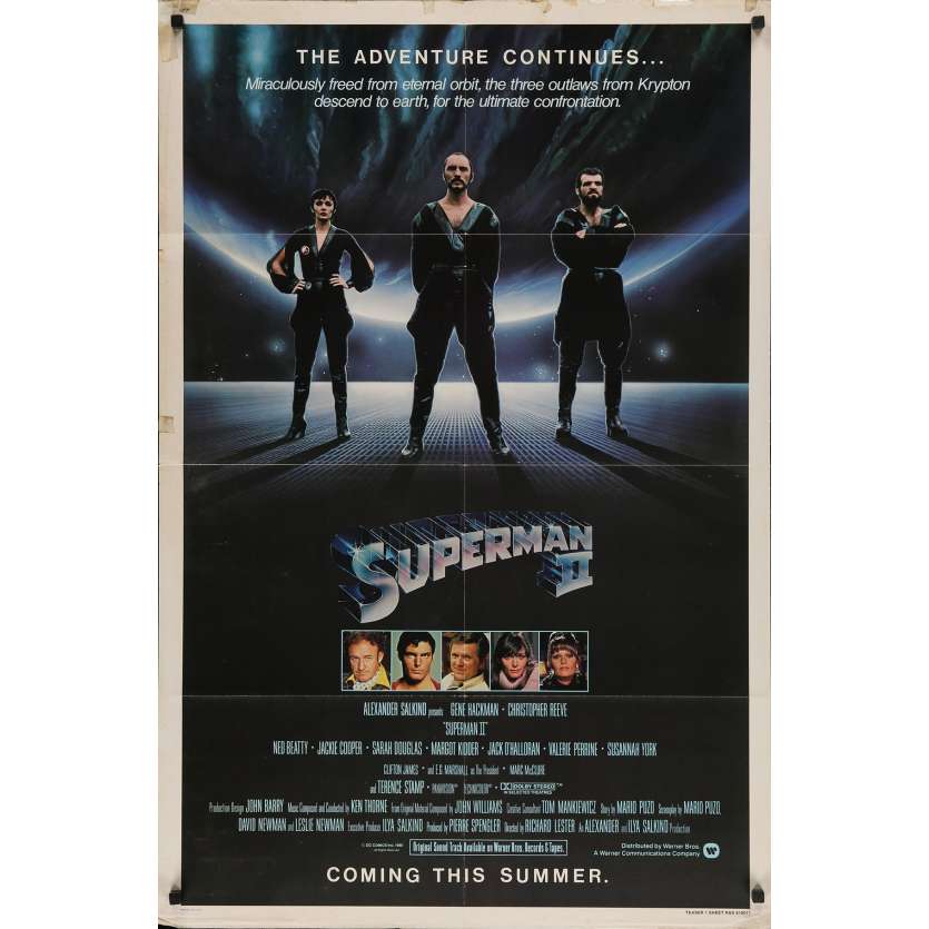 SUPERMAN 2 Original Movie Poster - 27x41 in. - 1977 - Richard Donner, Christopher Reeves