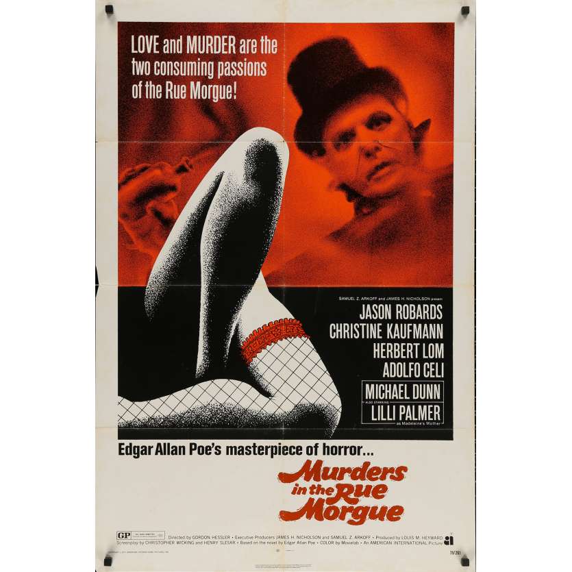 MURDERS IN THE RUE MORGUE Original Movie Poster - 27x41 in. - 1971 - Gordon Hessler, Jason Robards