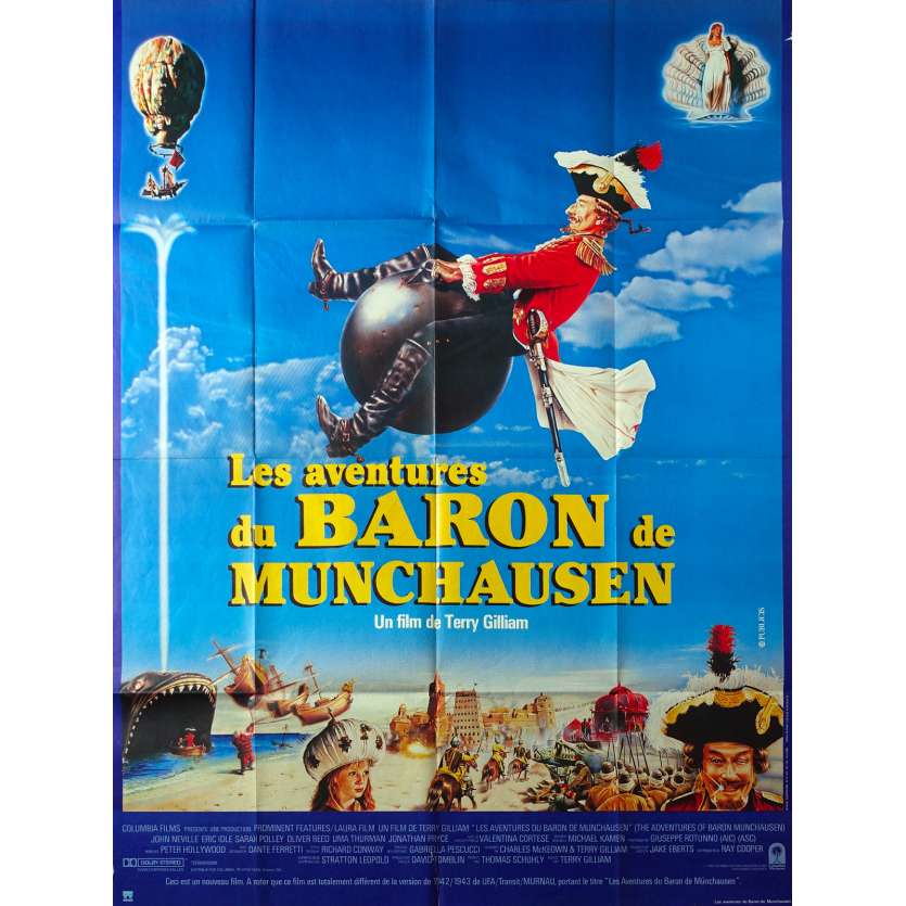 LES AVENTURES DU BARON DE MUNCHAUSEN Affiche de film - 120x160 cm. - 1988 - John Neville, Terry Gilliam