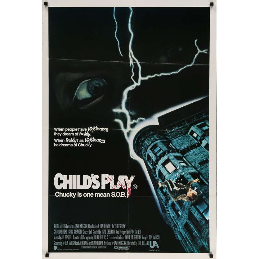 CHILD'S PLAY Original Movie Poster - 29x40 in. - 1988 - Tom Holland, Catherine Hicks
