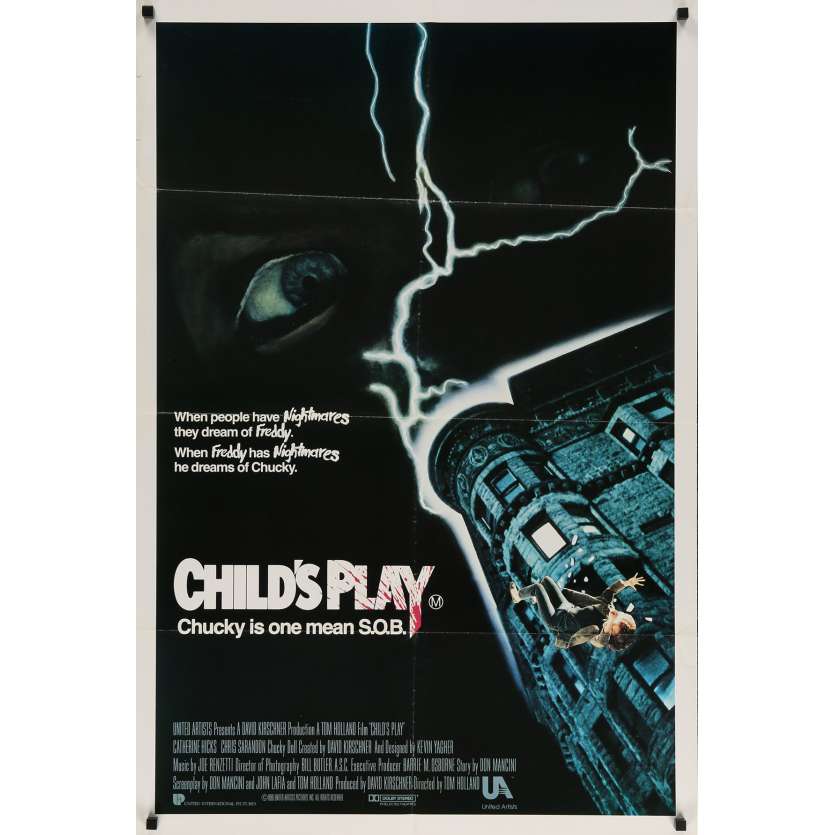 CHILD'S PLAY Original Movie Poster  - 29x40 in. - 1988 - Tom Holland, Catherine Hicks
