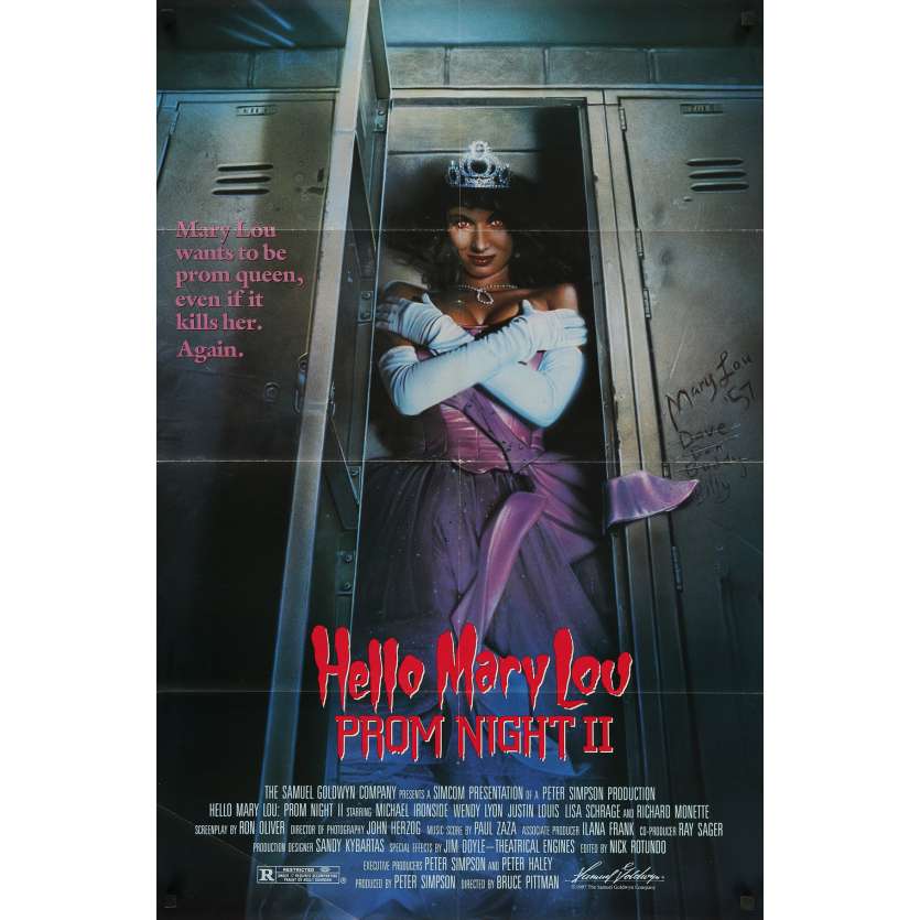 HELLO MARY LOU : PROM NIGHT II Original Movie Poster  - 27x41 in. - 1987 - Bruce Pittman, Lisa Schrage