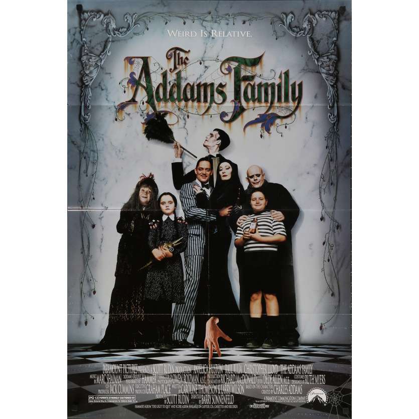 LA FAMILLE ADDAMS Affiche de film DS - 69x104 cm. - 1991 - Raul Julia, Barry Sonnenfeld